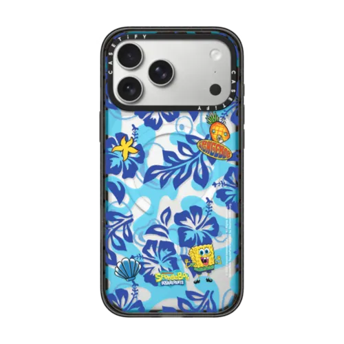 iPhone 17 Pro Max - SpongeBob Hibiscus Pattern Phone Case - SpongeBob