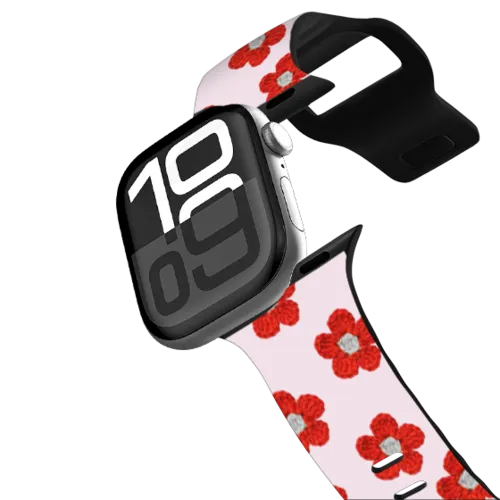 Apple Watch Series 10 (46mm) - Crochet Flowers - Red