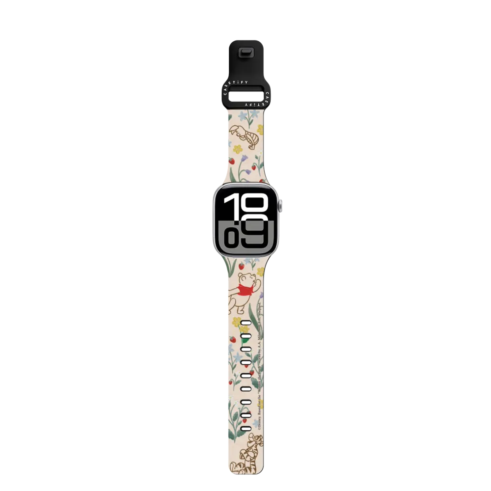 Impact Band - Winnie The Pooh Embroidered Floral Pattern Watch Band