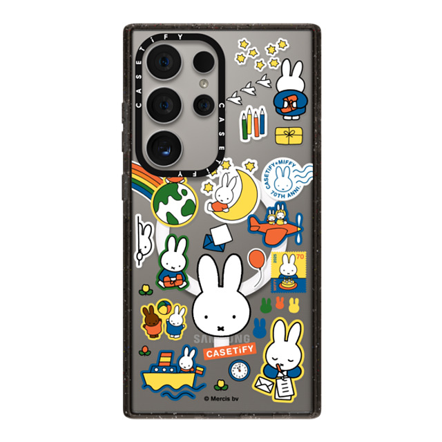�~�b�t�B�[ x CASETiFY Galaxy S24 Ultra Case �u���b�N �}�O�l�b�g�� �C���p�N�g�P�[�X Miffy Postage Collage Sticker Case (Clear)