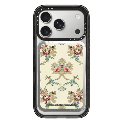 Snappy Cardholder Stand - V&A Rococo Edit, Brocaded Roses Snappy Cardholder Stand