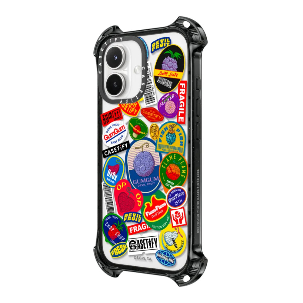 Bounce iPhone 17 Case MagSafe Compatible - Devil Fruits Label Sticker Case