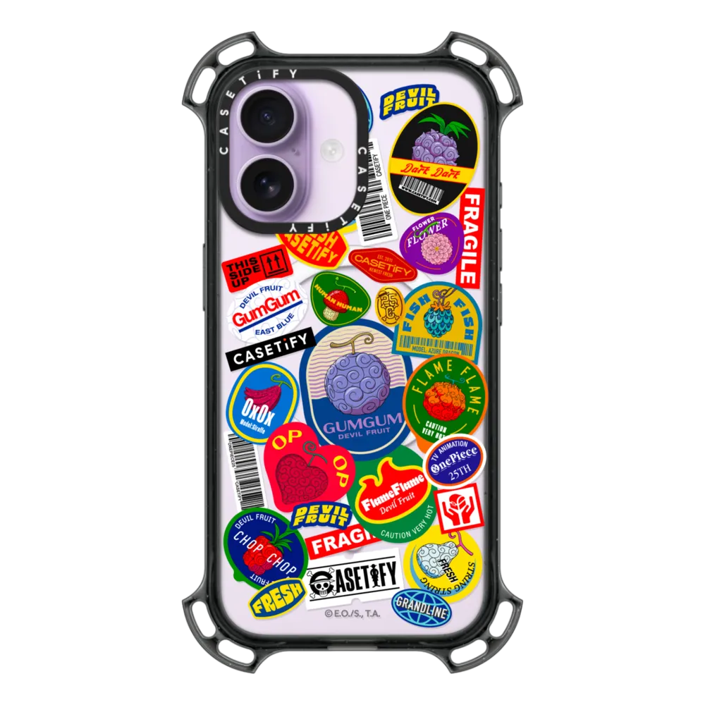 Bounce iPhone 17 Case MagSafe Compatible - Devil Fruits Label Sticker Case