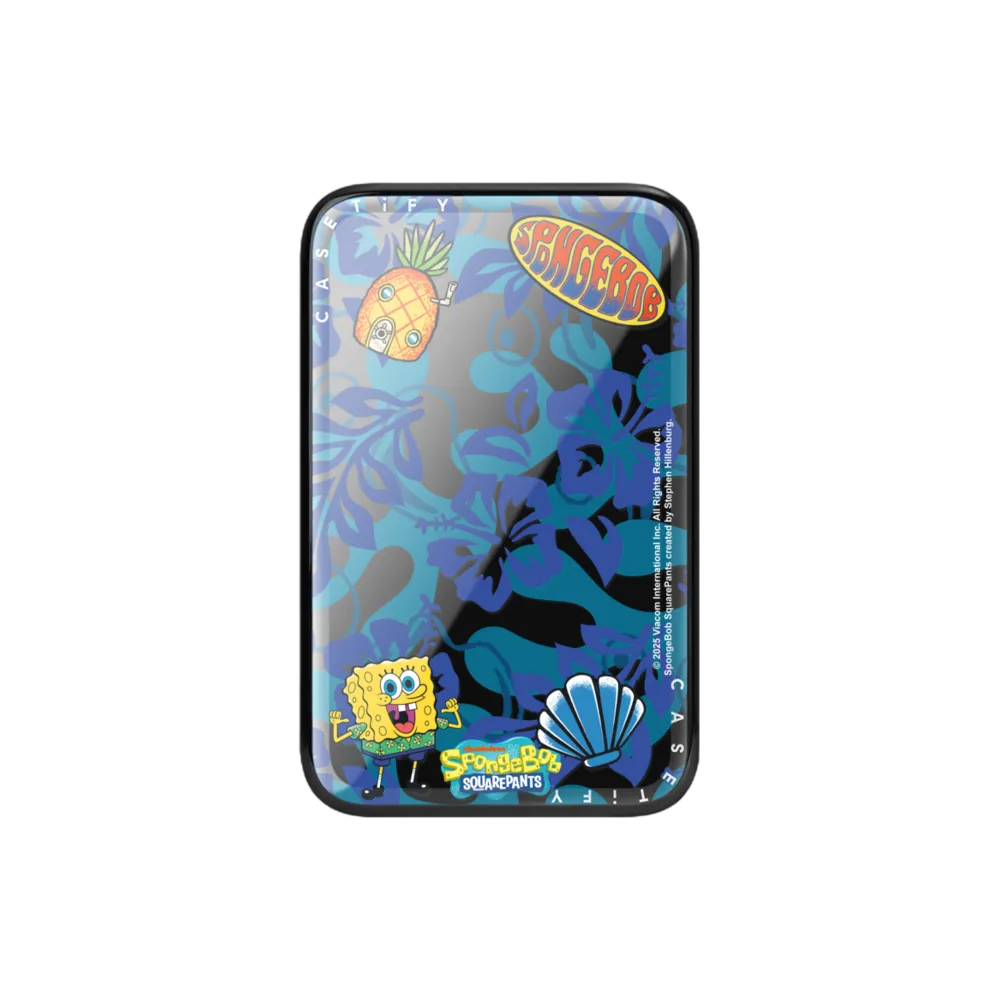 Slim Power Bank MagSafe Compatible - SpongeBob Hibiscus Pattern PowerThru Power Bank