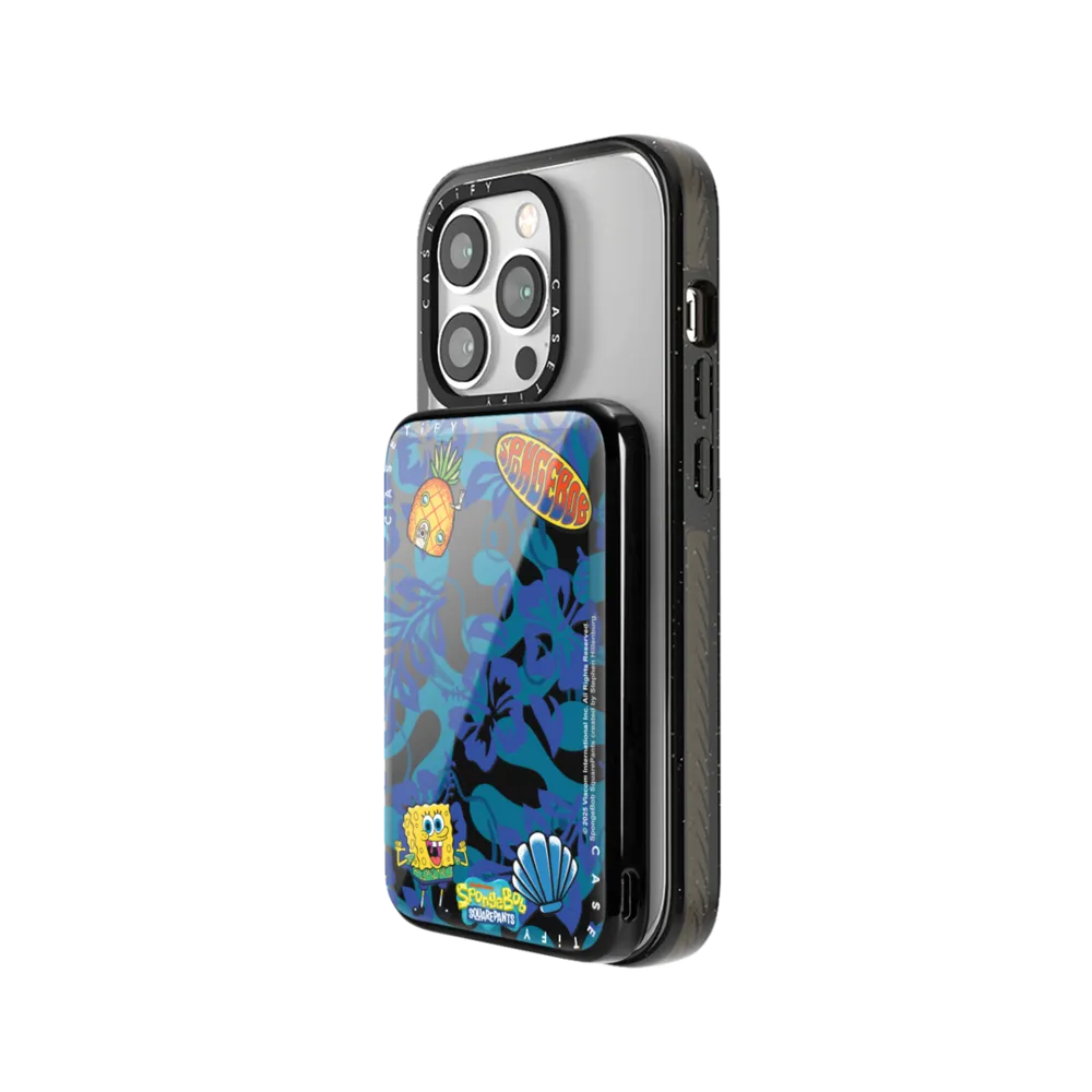 Slim Power Bank MagSafe Compatible - SpongeBob Hibiscus Pattern PowerThru Power Bank