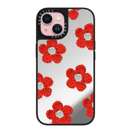 iPhone 15 - Crochet Flowers - Red
