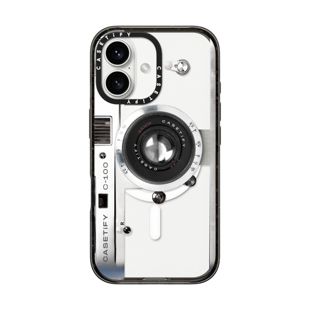 CASETiFY iPhone 16 ケース ブラック インパクトケース MagSafe対応 Camera Case - Retro casetify