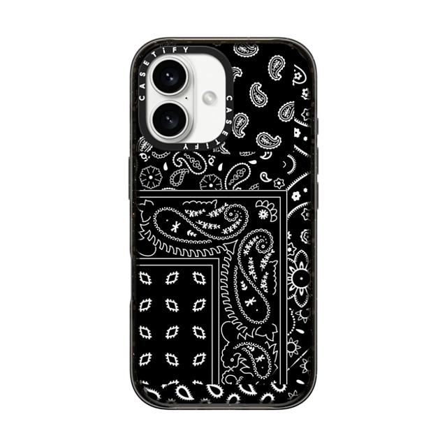 CASETiFY iPhone 16 ケース ブラック インパクトケース Paisley Case - Black casetify