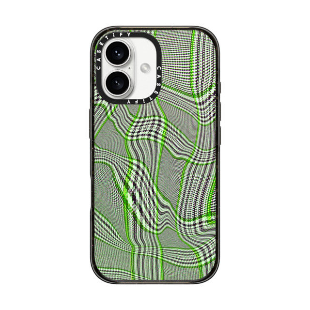 CASETiFY iPhone 16 ケース ブラック インパクトケース MagSafe対応 Surrealism Surrealism Distorted Plaid - Green Father's Day CASETiFY iPhone 16 ケース ブラック インパクトケース MagSafe対応 Surrealism Surrealism Distorted Plaid - Green Father's Day
