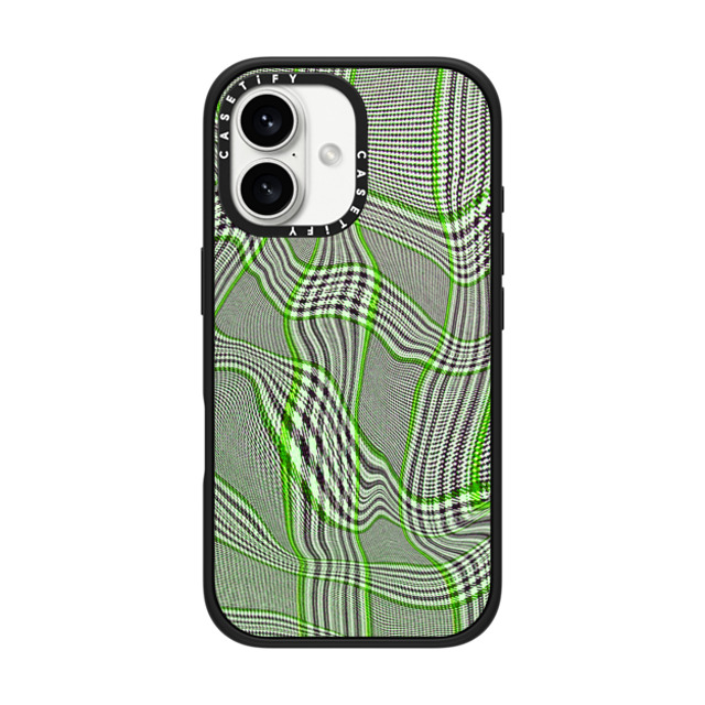 CASETiFY iPhone 16 ケース マットブラック インパクトケース MagSafe対応 Surrealism Surrealism Distorted Plaid - Green Mother's Day CASETiFY iPhone 16 ケース マットブラック インパクトケース MagSafe対応 Surrealism Surrealism Distorted Plaid - Green Mother's Day