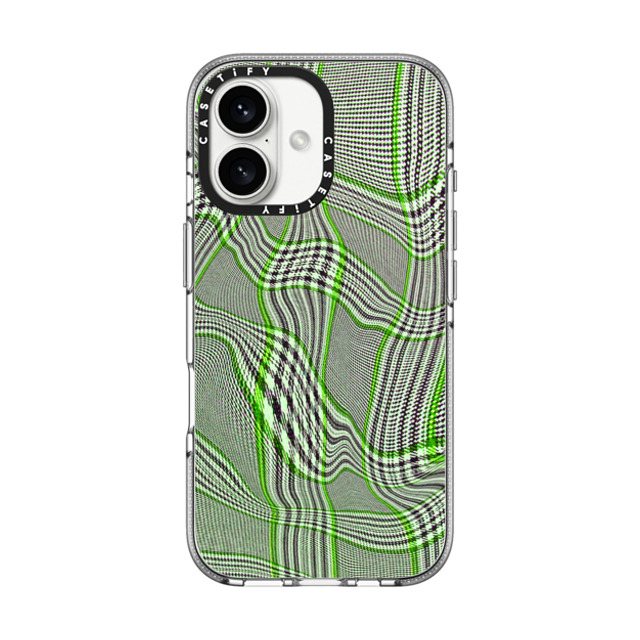 CASETiFY iPhone 16 ケース クリア クリア ケース MagSafe対応 Surrealism Surrealism Distorted Plaid - Green Mother's Day CASETiFY iPhone 16 ケース クリア クリア ケース MagSafe対応 Surrealism Surrealism Distorted Plaid - Green Mother's Day