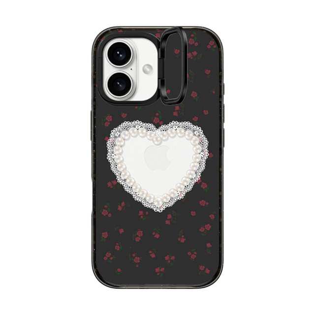 CASETiFY iPhone 16 ケース ブラック インパクトリングスタンドケース MagSafe対応 Heart,Cottagecore Heart,Cottagecore Gothic Pearly Heart Father's Day CASETiFY iPhone 16 ケース ブラック インパクトリングスタンドケース MagSafe対応 Heart,Cottagecore Heart,Cottagecore Gothic Pearly Heart Father's Day