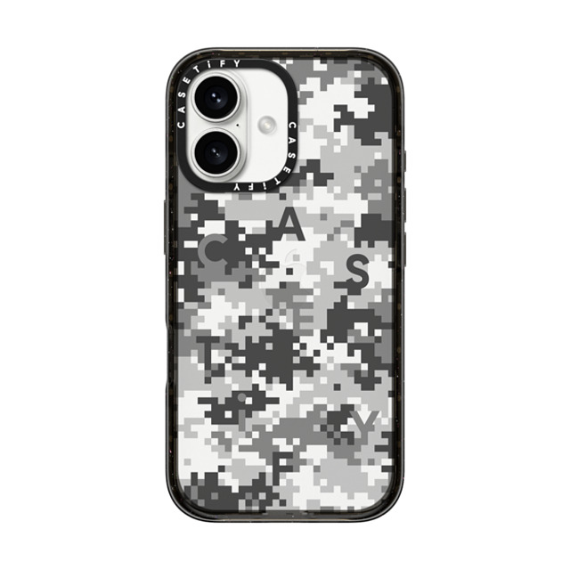 CASETiFY iPhone 16 ケース ブラック インパクトケース Pattern Pattern Gray Camo Father's Day CASETiFY iPhone 16 ケース ブラック インパクトケース Pattern Pattern Gray Camo Father's Day