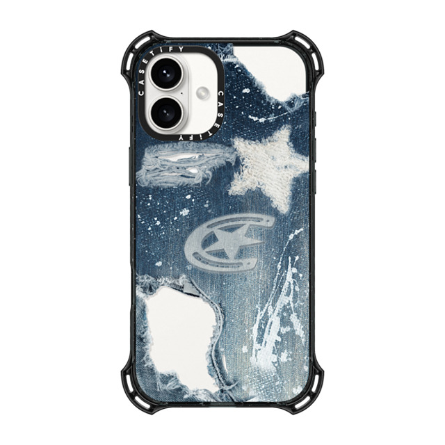CASETiFY iPhone 16 Plus Case Black バウンスケース Pattern Denim CASETiFY iPhone 16 Plus Case Black バウンスケース Pattern Denim