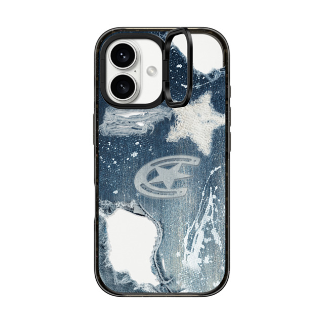 CASETiFY iPhone 16 ケース ブラック インパクトリングスタンドケース MagSafe対応 Pattern Pattern Denim Father's Day CASETiFY iPhone 16 ケース ブラック インパクトリングスタンドケース MagSafe対応 Pattern Pattern Denim Father's Day
