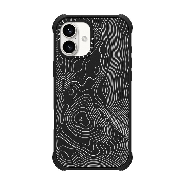 CASETiFY iPhone 16 Plus Case Matte Black ウルトラ インパクトケース MagSafe 対応 nature,Pattern Topography Map CASETiFY iPhone 16 Plus Case Matte Black ウルトラ インパクトケース MagSafe 対応 nature,Pattern Topography Map