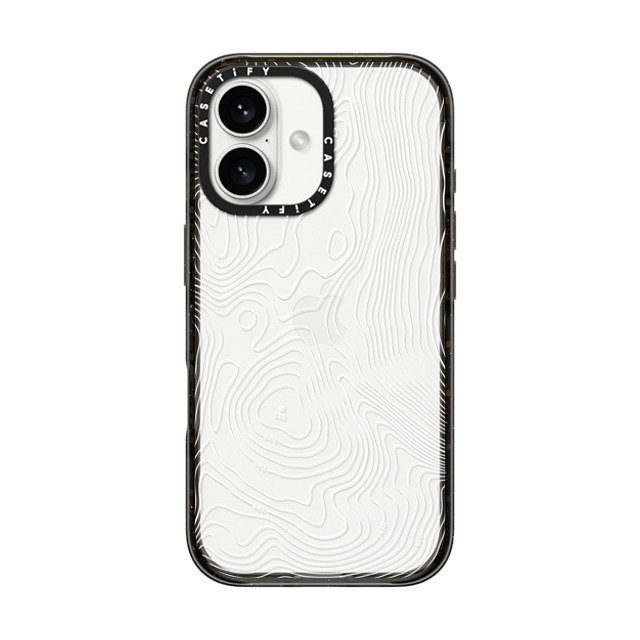 CASETiFY iPhone 16 ケース ブラック インパクトケース nature,Pattern Topography Map