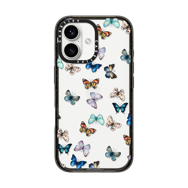 CASETiFY iPhone 16 ケース ブラック インパクトケース Animal Noir Butterfly