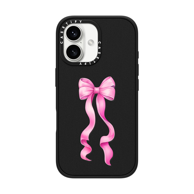 CASETiFY iPhone 16 ケース マットブラック インパクトケース MagSafe対応 Ribbon,Y2K Put A Bow On It