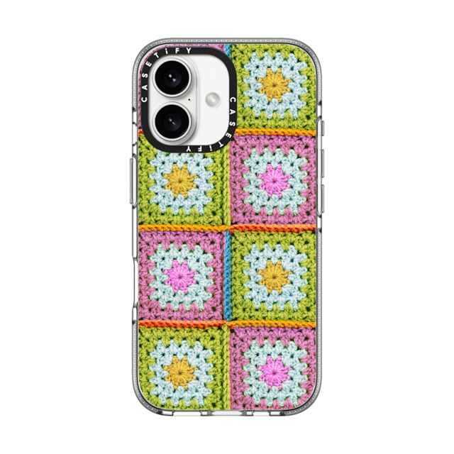 CASETiFY iPhone 16 ケース クリア クリア ケース MagSafe対応 Cottagecore Crochet Granny Squares