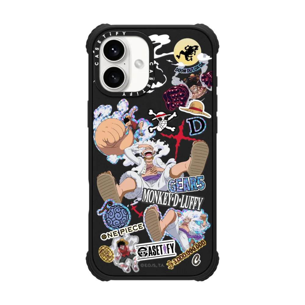 Ultra Impact iPhone 16 Plus Case MagSafe Compatible - Luffy Gears Evolution Sticker Mania Case