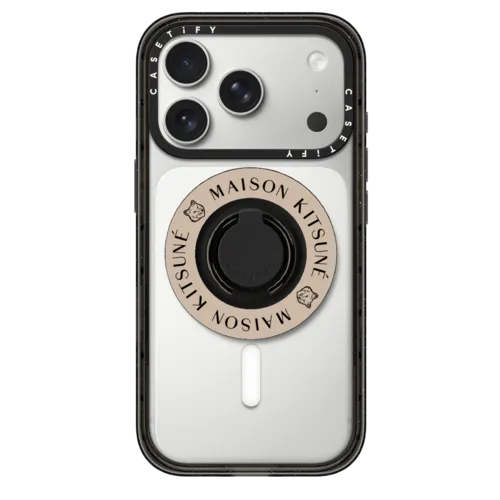 Snappy Ring Holder - Maison Kitsune Classic Fox Logo Parchment White Magsafe Ring Holder