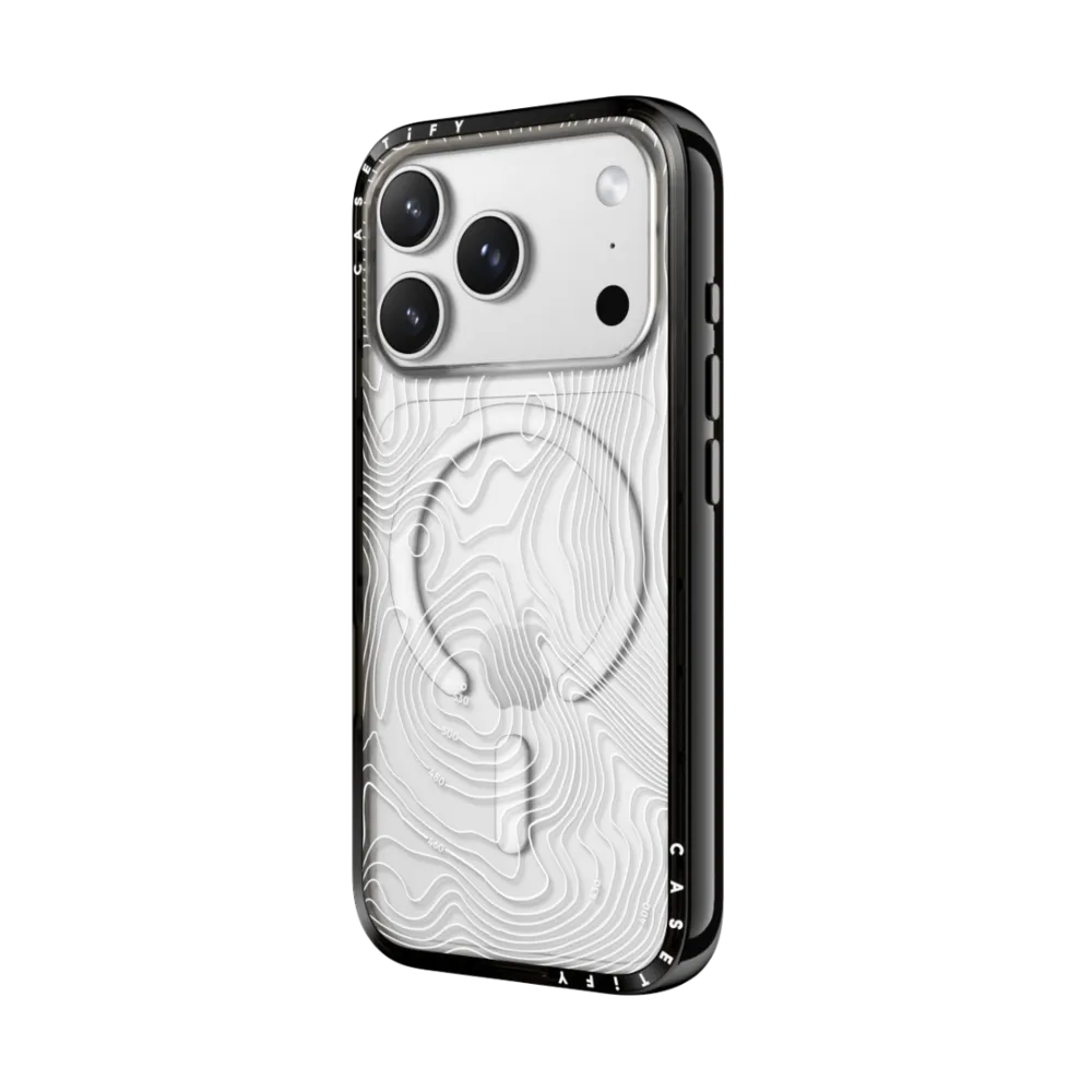 Compact iPhone 17 Pro Case MagSafe Compatible - Topography Map
