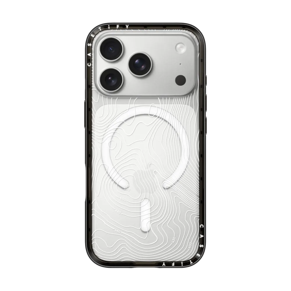 Compact iPhone 17 Pro Case MagSafe Compatible - Topography Map