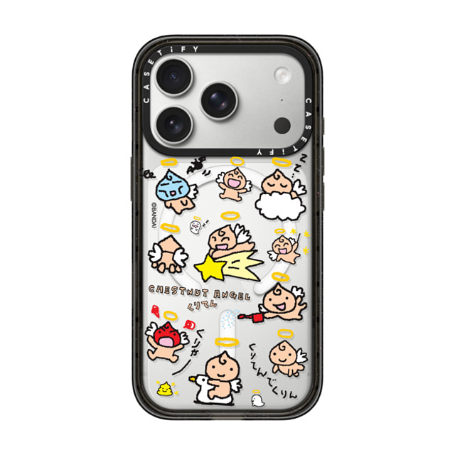 ���܂����� x CASETiFY iPhone 17 Pro Case Black �C���p�N�g�P�[�X MagSafe�Ή� Tamagotchi Chestnut Angel Medley Pattern Case