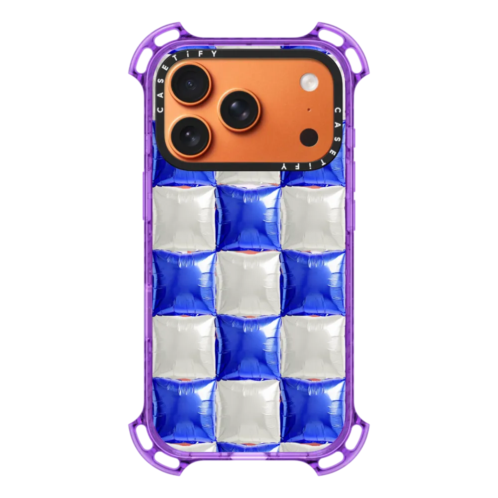 Bounce iPhone 17 Pro Case MagSafe Compatible - Balloon Checkers - Royal Blue