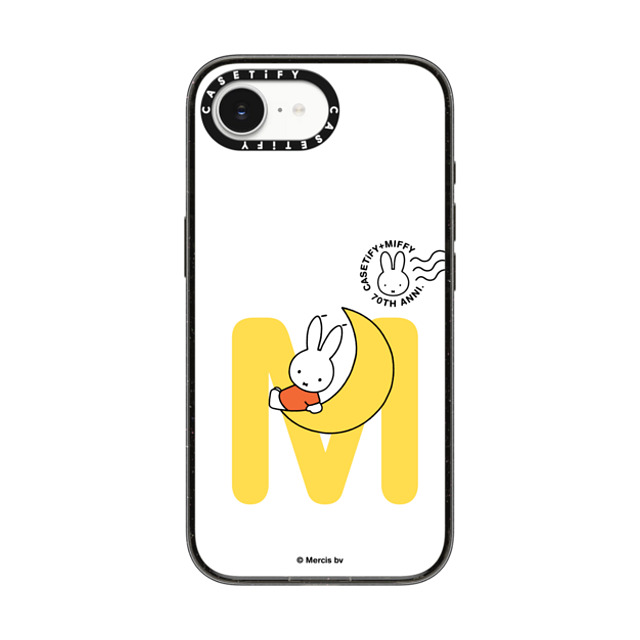 �~�b�t�B�[ x CASETiFY iPhone 17e Case Black Impact Case MagSafe Compatible Miffy Initial Phone Case - M
