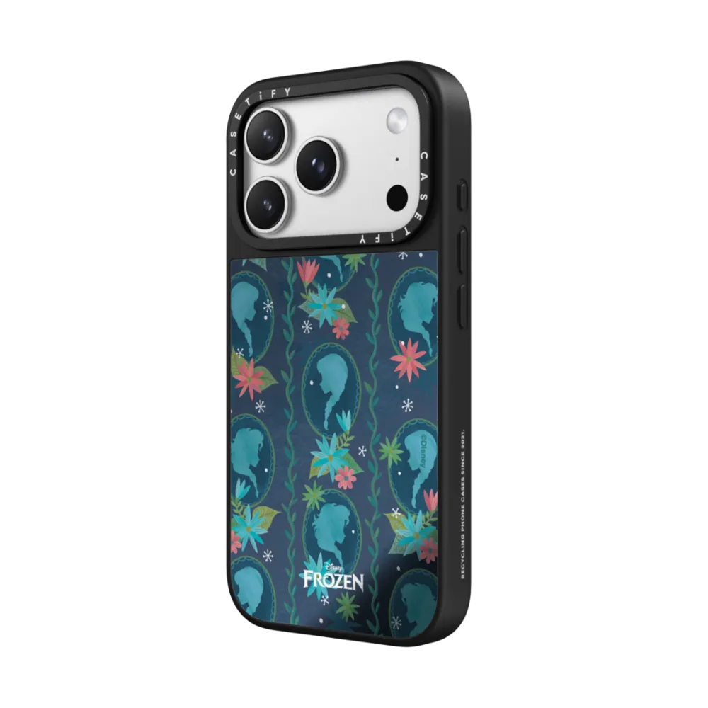 Mirror iPhone 17 Pro Max Case MagSafe Compatible - Floral Cameo Pattern Case