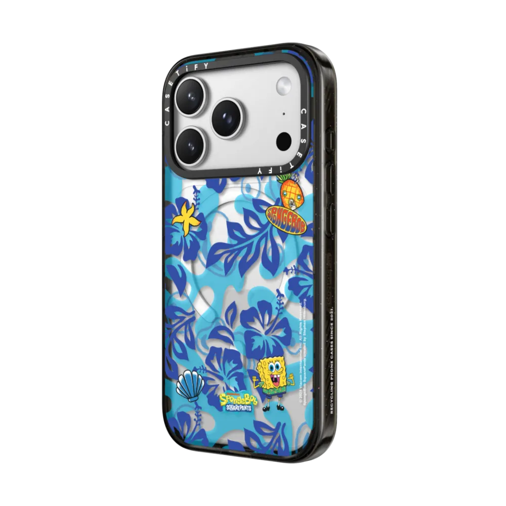 Coque Impact MagSafe - SpongeBob Hibiscus Pattern Phone Case - SpongeBob