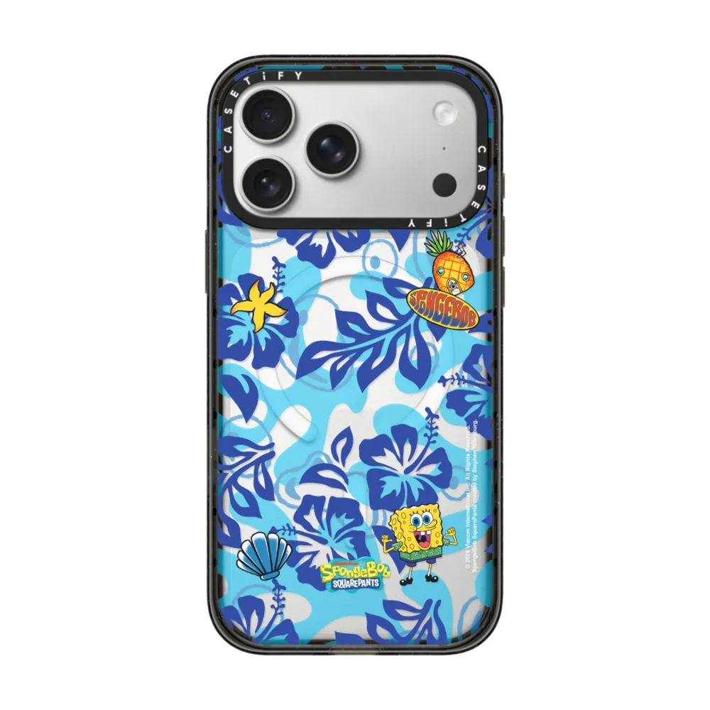 Coque Impact MagSafe - SpongeBob Hibiscus Pattern Phone Case - SpongeBob