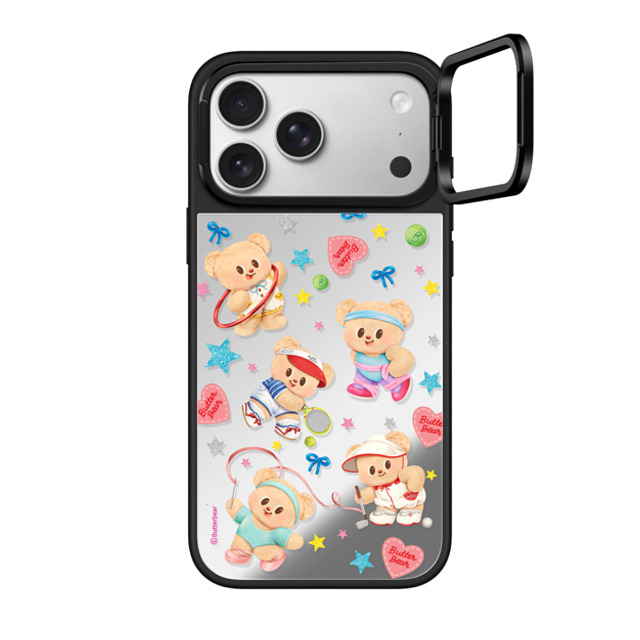 Butterbear D2 x CASETiFY iPhone 17 Pro Max �P�[�X Silver on Black �~���[ �����O�X�^���h�P�[�X MagSafe�Ή� Butterbear at 5PM Case