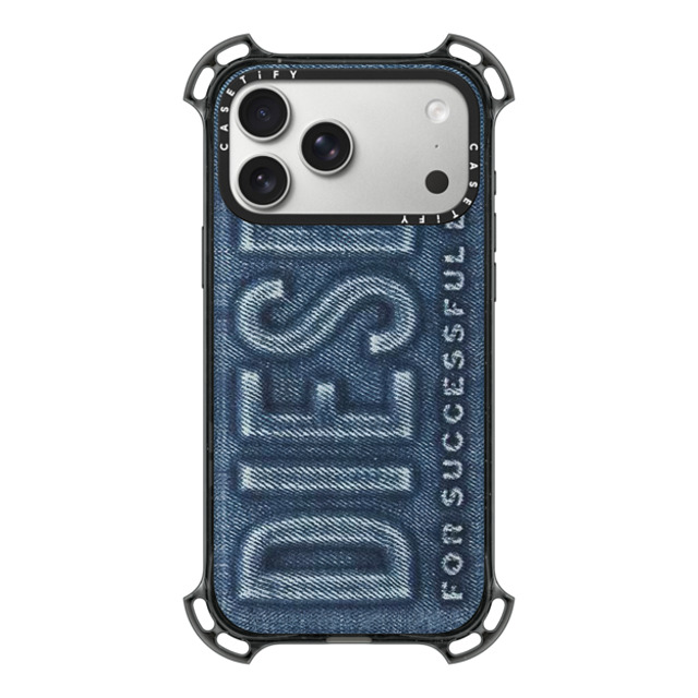 DIESEL x CASETiFY iPhone 17 Pro Max �P�[�X �u���b�N �o�E���X�P�[�X Blue Denim Biscotto Case