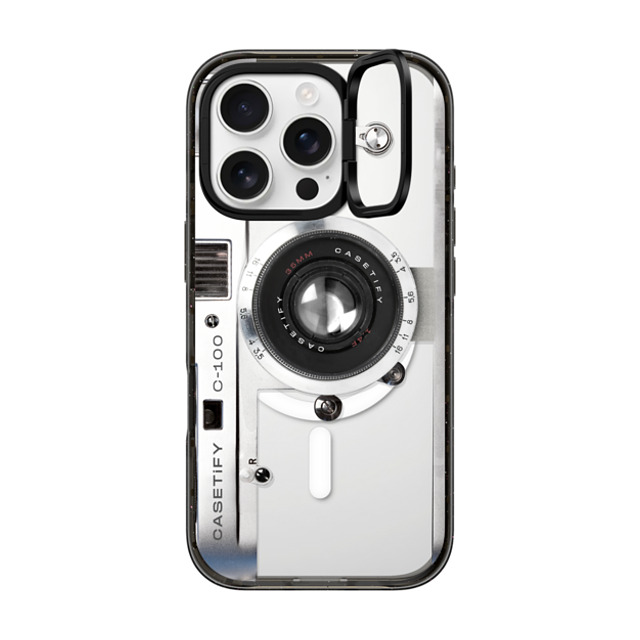 CASETiFY iPhone 16 Pro ケース ブラック インパクトリングスタンドケース MagSafe対応 Camera Case - Retro casetify