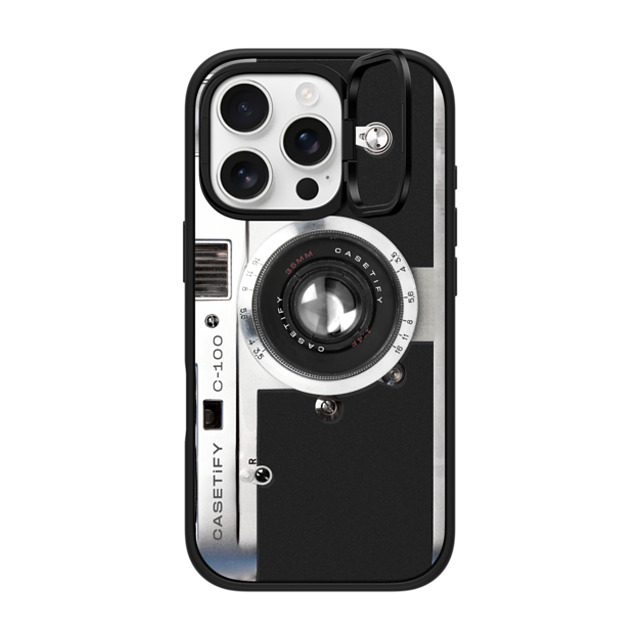 CASETiFY iPhone 16 Pro ケース マットブラック インパクトリングスタンドケース MagSafe対応 Camera Case - Retro casetify