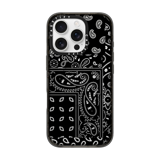 CASETiFY iPhone 16 Pro ケース ブラック インパクトケース MagSafe対応 Paisley Case - Black casetify