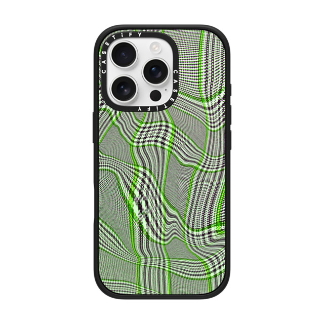CASETiFY iPhone 16 Pro Case Matte Black Impact Case MagSafe Compatible Surrealism Surrealism Distorted Plaid - Green Mother's Day CASETiFY iPhone 16 Pro Case Matte Black Impact Case MagSafe Compatible Surrealism Surrealism Distorted Plaid - Green Mother's Day