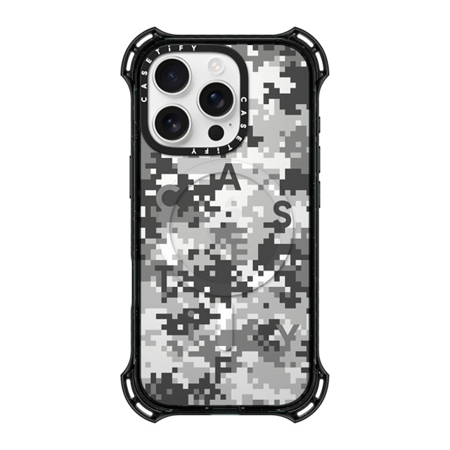 CASETiFY iPhone 16 Pro Case Black バウンスケース Pattern Gray Camo CASETiFY iPhone 16 Pro Case Black バウンスケース Pattern Gray Camo