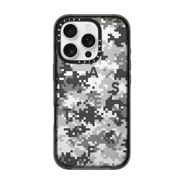 CASETiFY iPhone 16 Pro ケース ブラック インパクトケース Pattern Pattern Gray Camo Father's Day CASETiFY iPhone 16 Pro ケース ブラック インパクトケース Pattern Pattern Gray Camo Father's Day