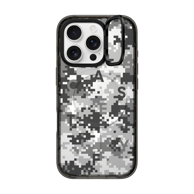 CASETiFY iPhone 16 Pro ケース ブラック インパクトリングスタンドケース MagSafe対応 Pattern Pattern Gray Camo Father's Day CASETiFY iPhone 16 Pro ケース ブラック インパクトリングスタンドケース MagSafe対応 Pattern Pattern Gray Camo Father's Day