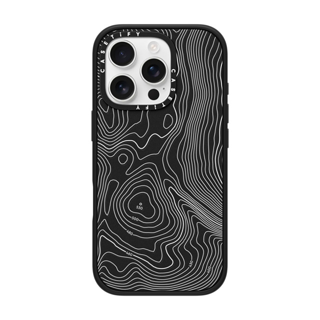 CASETiFY iPhone 16 Pro ケース マットブラック インパクトケース MagSafe対応 nature,Pattern Topography Map