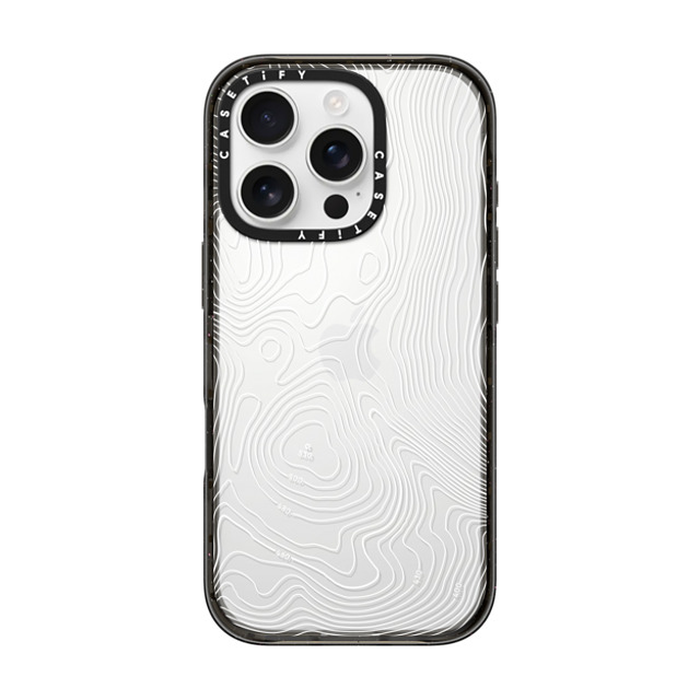 CASETiFY iPhone 16 Pro ケース ブラック インパクトケース nature,Pattern Topography Map