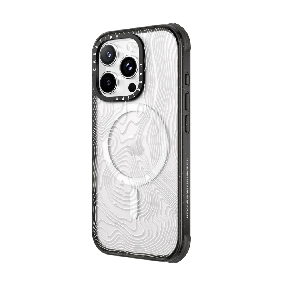 Ultra Impact iPhone 16 Pro Case MagSafe Compatible - Topography Map