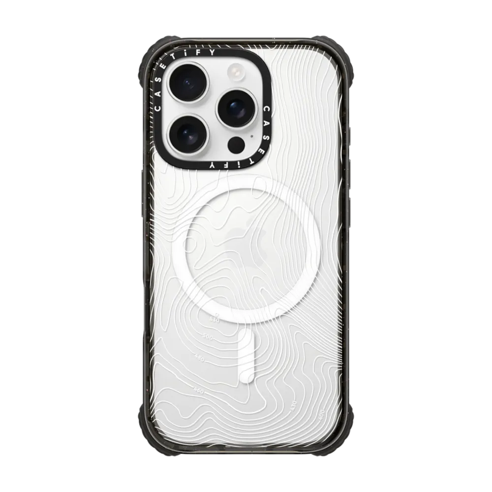 Ultra Impact iPhone 16 Pro Case MagSafe Compatible - Topography Map