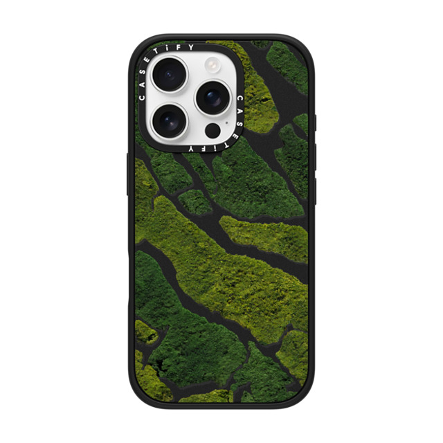 CASETiFY iPhone 16 Pro ケース マットブラック インパクトケース nature Moss Camo