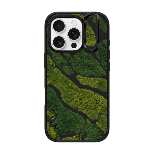 CASETiFY iPhone 16 Pro ケース マットブラック インパクトリングスタンドケース MagSafe対応 nature Moss Camo