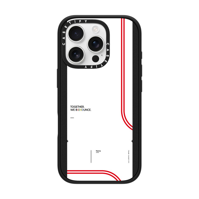 CASETiFY iPhone 16 Pro ケース マットブラック インパクトケース MagSafe対応 Team CASETiFY Ticket Case - White casetify